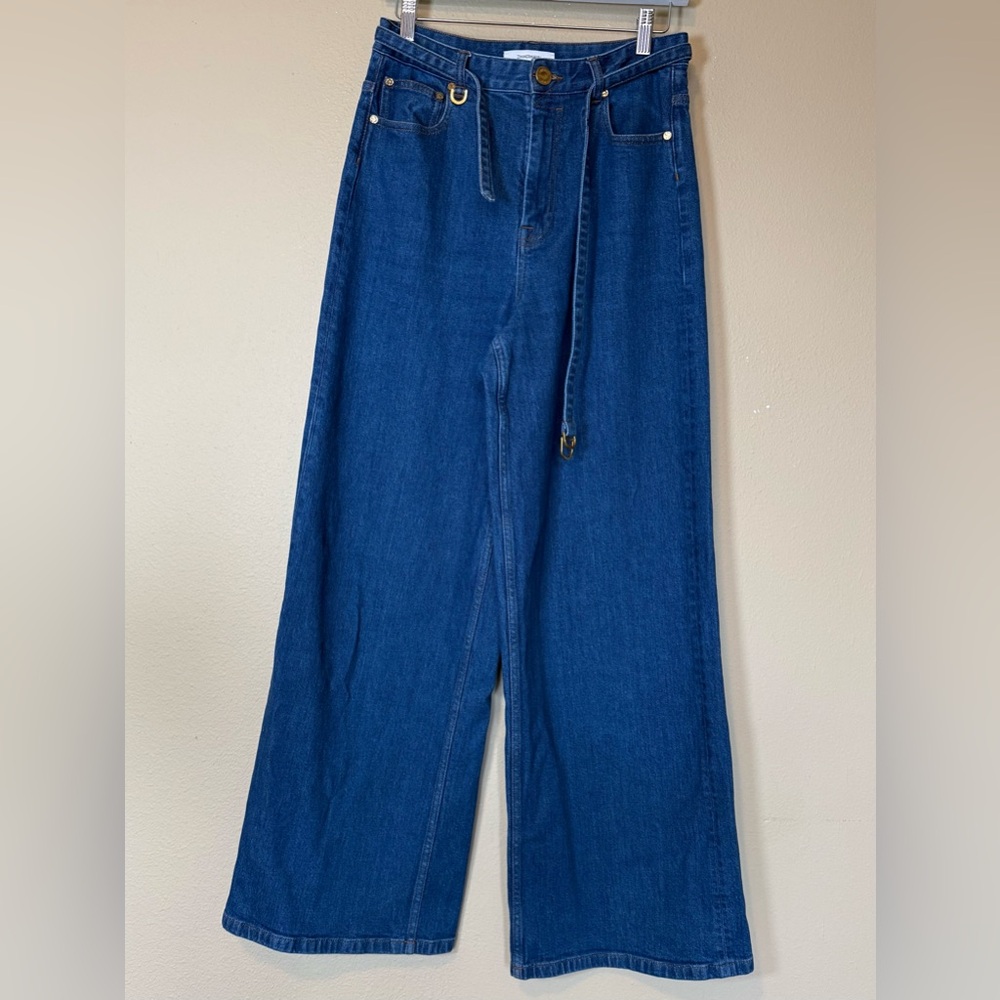 Zimmermann Illuminate Belted Wide Leg High Rise Jeans Size 28 - Picture 2 of 9